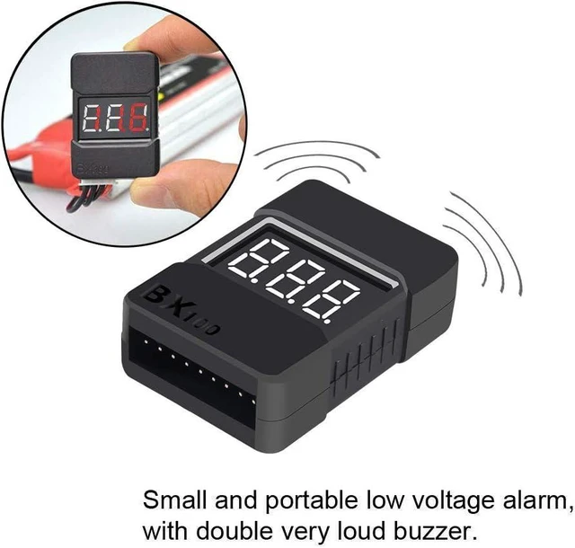 Alt view image 10 of 14 - Lipo Battery Tester,4Pack BX100 RC 1-8S Low Voltage Buzzer Alarm Super Sound Warning Checker with LED Indicator for Lipo Life LiMn Li-ion Battery