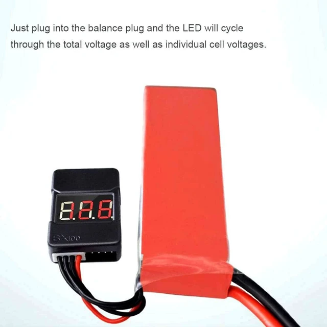Alt view image 9 of 14 - Lipo Battery Tester,4Pack BX100 RC 1-8S Low Voltage Buzzer Alarm Super Sound Warning Checker with LED Indicator for Lipo Life LiMn Li-ion Battery