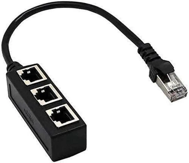 Alt view image 6 of 10 - RJ45 Ethernet Splitter Cable Minriu RJ45 Y Splitter Adapter 1 to 3 Port Ethernet Switch Adapter Cable for CAT 5/CAT 6/CAT 7