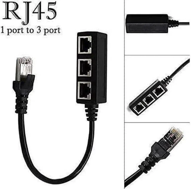 Alt view image 9 of 10 - RJ45 Ethernet Splitter Cable Minriu RJ45 Y Splitter Adapter 1 to 3 Port Ethernet Switch Adapter Cable for CAT 5/CAT 6/CAT 7