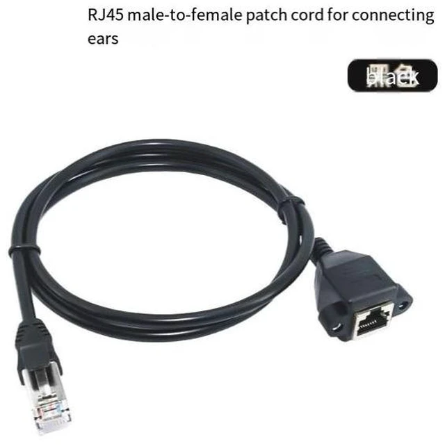 Alt view image 7 of 8 - cat6e network extension cable, Super Category 5 and 6 rj45 male and female tape ear screw hole wire, can fix cat5e network cable