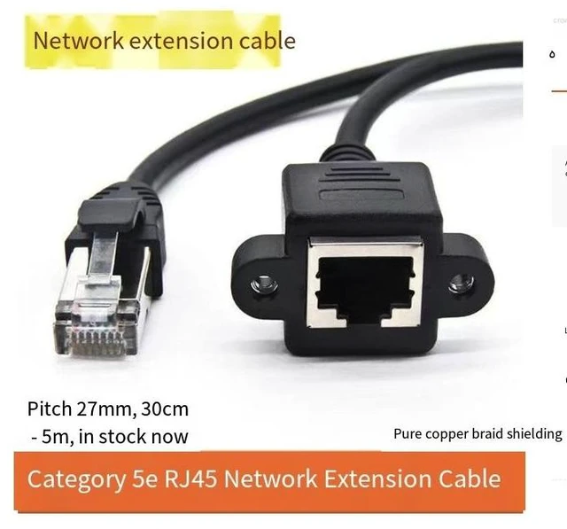 Alt view image 8 of 8 - cat6e network extension cable, Super Category 5 and 6 rj45 male and female tape ear screw hole wire, can fix cat5e network cable