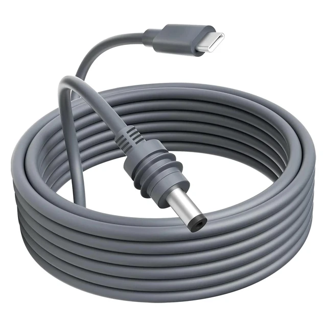 Alt view image 11 of 12 - 16ftMini USB-C to DC Power Cable Cord / 5-Meter / 16-Feet 100W Input USB Type C to DC Cable