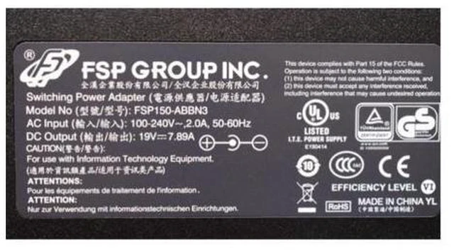 Alt view image 4 of 4 - FSP 150W 19V 7.89A FSP150-ABBN3 AC Adapter for CYBERPOWER TRACER III 15 WITH MECHANICAL NFSV1511 Power Supply Charger