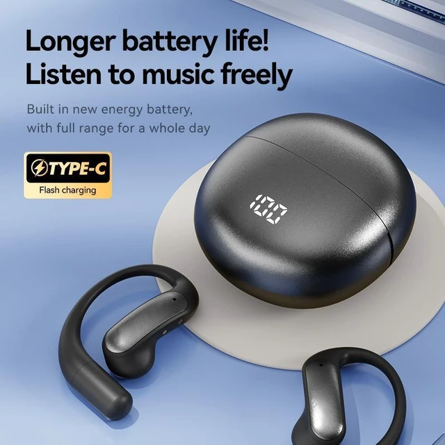Alt view image 7 of 8 - M118 AI Smart Translation Bluetooth Headset OWS Open-Ear True Wireless, Hi-Fi Sound, Over-Ear Hanging, Bluetooth 5.4