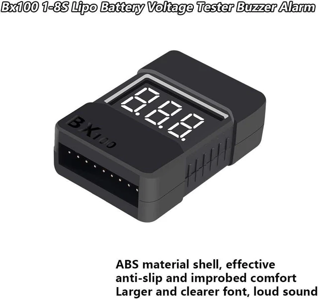 Alt view image 14 of 14 - Lipo Battery Tester,4Pack BX100 RC 1-8S Low Voltage Buzzer Alarm Super Sound Warning Checker with LED Indicator for Lipo Life LiMn Li-ion Battery