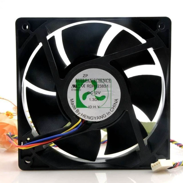 Alt view image 6 of 10 - Original RDH1238S1 12V 1.30A 120 * 38 Chassis Power Supply Large Airflow Fan