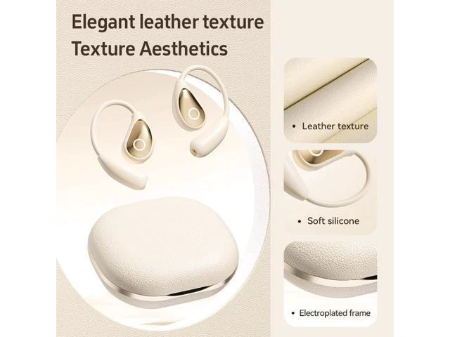 Alt view image 8 of 10 - Xmenha Over The Ear Open Ear Earbuds Headphones Wireless Bluetooth Sports Workout Outer Outside Air Bone Conduction Around Ear Wireless Earbuds Running Out of Ear Headphones with Ear Hooks Beige