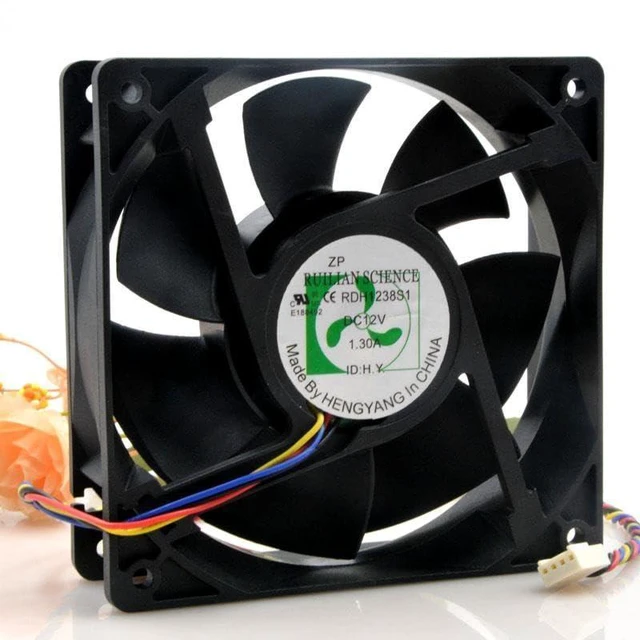 Alt view image 7 of 10 - Original RDH1238S1 12V 1.30A 120 * 38 Chassis Power Supply Large Airflow Fan
