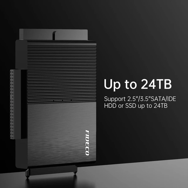 Alt view image 10 of 14 - FIDECO USB 3.0 to SATA or IDE Adapter, Hard Drive Adapter Cable Universal for 2.5/3.5 inch SATA HDD/SSD & IDE HDD with 12V Power Adapter