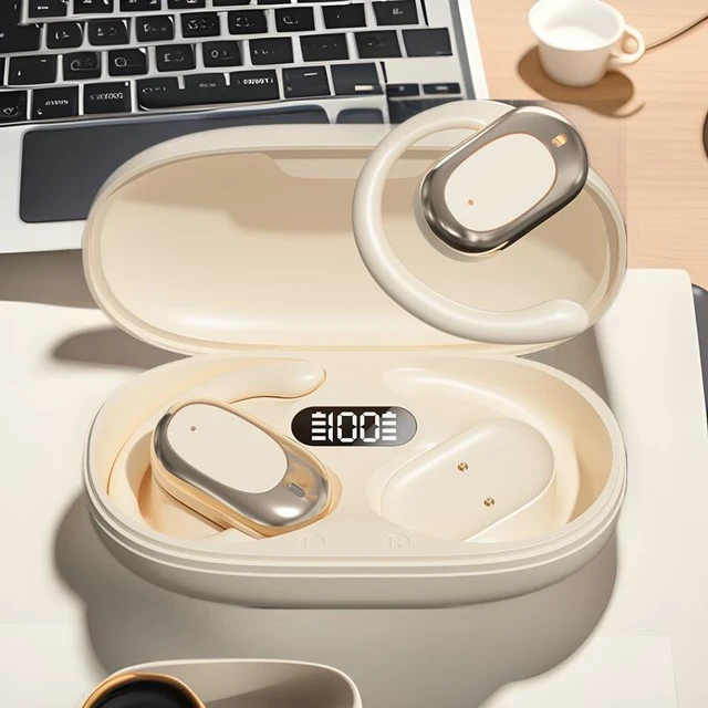 Alt view image 8 of 10 - AI Smart Translation Over-Ear Bluetooth Headset OWS Open-Ear, Bone Conduction, Noise Cancelling, Bluetooth 5.4, Sports Wireless