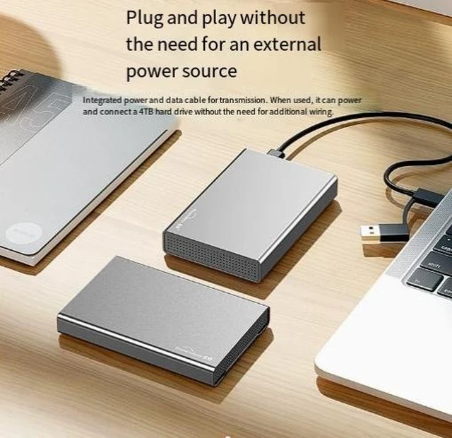 Alt view image 7 of 11 - All-Metal 2.5-inch SATA Hard Drive Enclosure USB 3.0 Type-C to SATA III Adapter Case for 7mm/9.5mm/15mm HDD/SSD, External Tool-Free Storage Box with 2-in-1 Cable, UASP Support