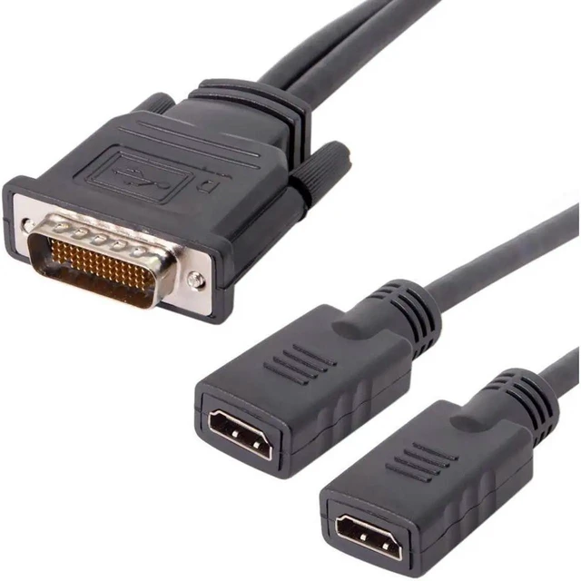 Alt view image 11 of 14 - DMS 59 Pin to 2 HDMI Cable, DMS 59 Pin Male to HDMI Female Dual Monitor Extension Cable Adapter for LHF Graphics Card (DMS 59 pin Dual hdmi)
