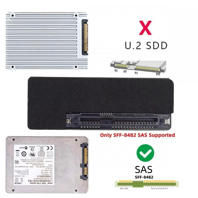 Alt view image 12 of 14 - ENFAIN SFF-8482 SAS 29Pin to 7+15 22Pin SATA Hard Disk Drive Raid Adapter with Chipset and Power Port