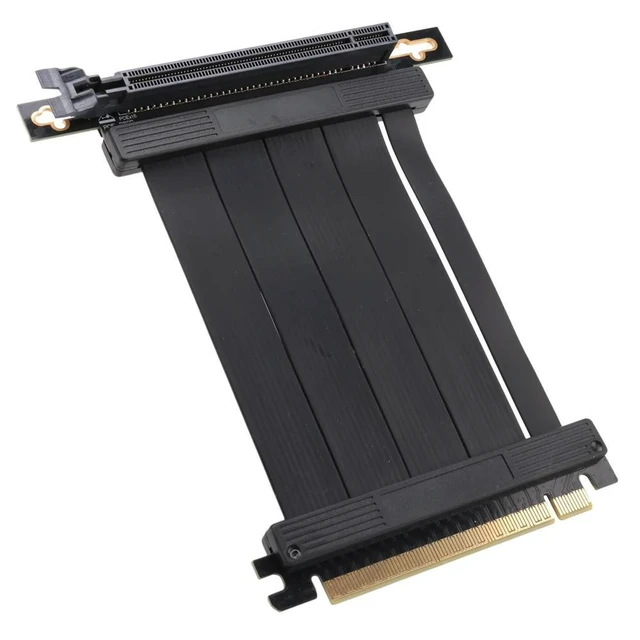 Alt view image 2 of 2 - PCIE 4.0 16X Riser Cable Graphics Card Extension Cable PCI Express Port GPU Riser Extender,90 Degrees 10cm-AB01