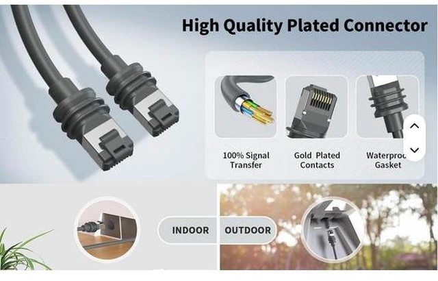 Alt view image 11 of 14 - Gen3 V3 Replacement for Starlink LAN Plated Connector Internet LAN Extension Fast Charging 1000Mbps 180 Degree Usb Cable