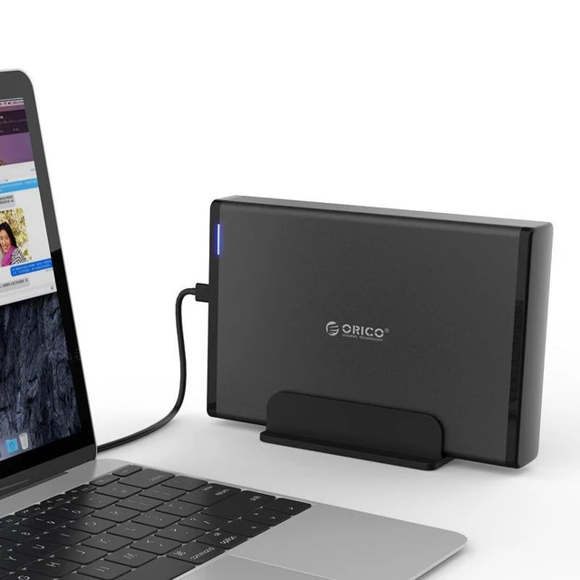 Alt view image 7 of 10 - 7688C3 Vertical Type-C 3.5inch SATA HDD Case External Hard Drive Enclosure