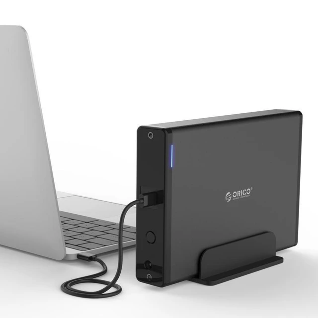Alt view image 6 of 10 - 7688C3 Vertical Type-C 3.5inch SATA HDD Case External Hard Drive Enclosure