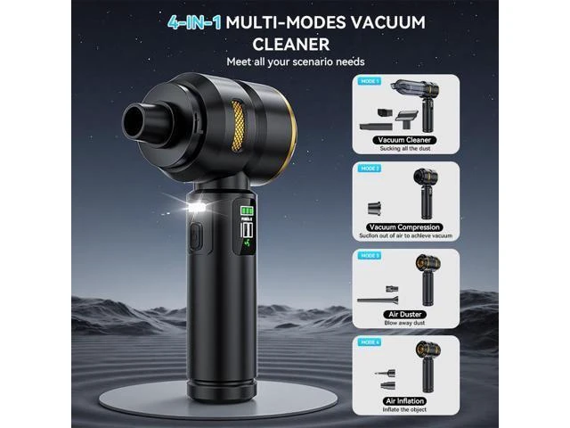 Alt view image 10 of 14 - ST-6704 ST-6703 Cordless Vacuum Cleaner, Brushless Motor, LED Battery Display, Handheld Blower & Suction, Portable for Car & Home Dust Removal ST-6703BPlus - Gun Gray 11.1V-17000pa