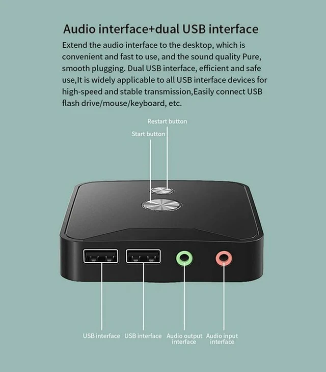 Alt view image 7 of 8 - Ruth's sister 2X Computer Desktop Power Switch External PC Host Power Supply On/Off Push Button Switch, Dual USB And Audio Ports
