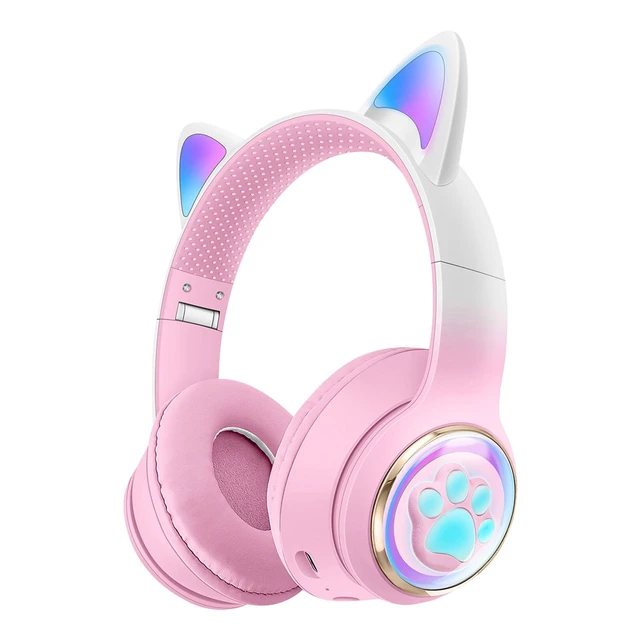 Alt view image 8 of 12 - Cute Cat Ear Bluetooth Headset LED Light, Space Capsule, Wireless, Heavy Bass for Gaming AKZ 62 - black