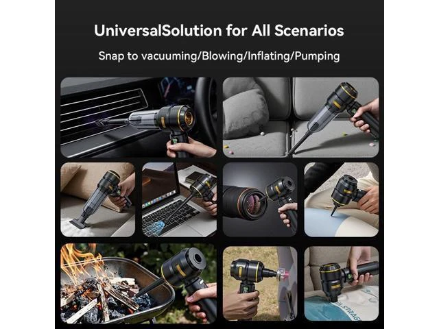 Alt view image 12 of 14 - ST-6704 ST-6703 Cordless Vacuum Cleaner, Brushless Motor, LED Battery Display, Handheld Blower & Suction, Portable for Car & Home Dust Removal ST-6703BPlus - Gun Gray 11.1V-17000pa