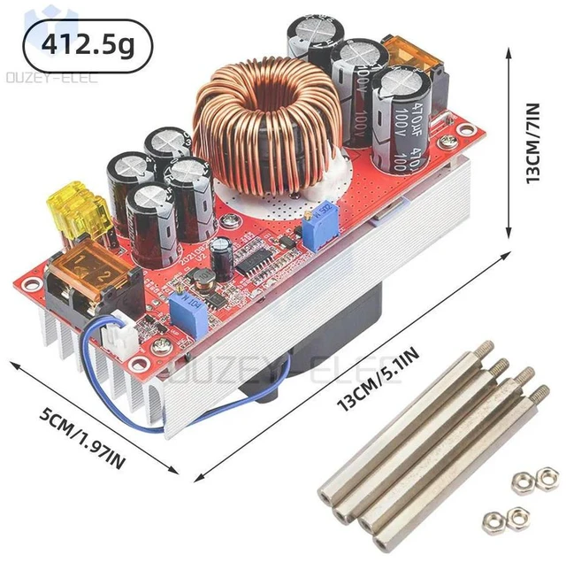 Alt view image 4 of 6 - 1800W 40A Boost Power Module DC-DC Voltage Step Up Converter Adjustable Step-up Power Supply Module for Electric Vehicle Power