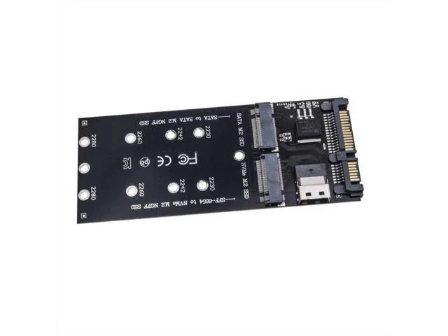 Alt view image 9 of 12 - M.2 SATA to SATA + NVMe to SFF-8654 Converter, 22Pin SATA M.2 Expansion Card, M-Key/B-Key SSD Adapter for PC Desktop Motherboard