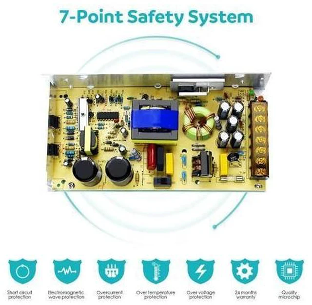 Alt view image 10 of 14 - 5V 20A 100W Switching Power Supply 110V / 220V AC to DC 5V 20amp Universal Power Transformer Driver Converter Adaptor for WS2812B WS2813 LED Strip Pixel Lights CCTV Camera Security System
