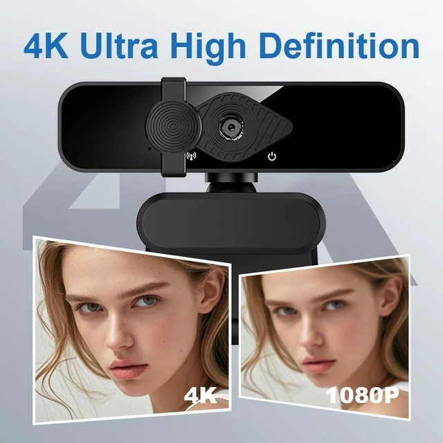 Alt view image 8 of 10 - 4K USB Webcam Plug-and-Play, Built-in Microphone, Ultra HD, for Remote Work, Online Teaching, Video Conference, Streaming