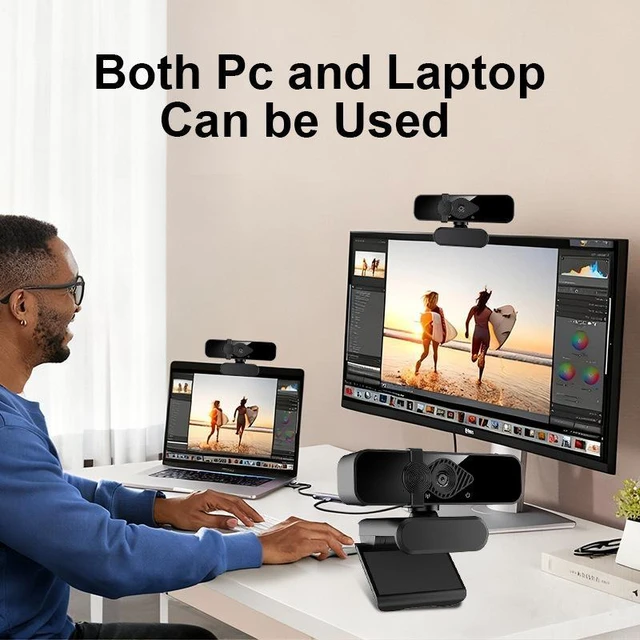 Alt view image 9 of 10 - 4K USB Webcam Plug-and-Play, Built-in Microphone, Ultra HD, for Remote Work, Online Teaching, Video Conference, Streaming
