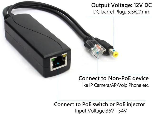 Alt view image 9 of 12 - ANVISION 4-Pack Active 48V to 12V PoE Splitter Adapter, IEEE 802.3af Compliant, 10/100Mbps, for IP Camera AP Voip Phone and More