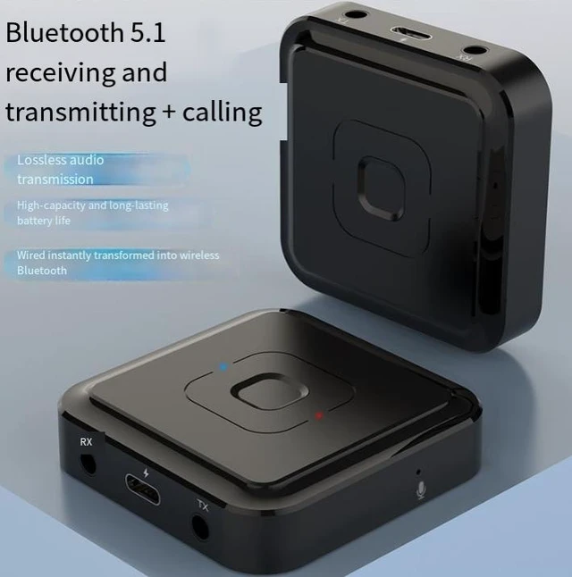 Alt view image 6 of 8 - Car Bluetooth 5.1 Audio Adapter Wireless Hands-Free Kit for Car Stereo, Bluetooth Transmitter & Receiver 2-in-1 Converter