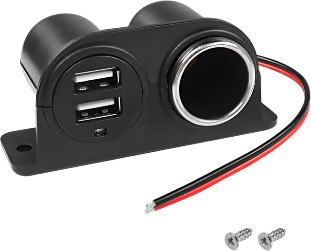 Alt view image 8 of 14 - Dual USB Cigarette Lighter Socket Power Outlet Car Charger, 3.1A Dual USB + Cigarette Lighter 12/24V Power Adapter Replacement for Vehicle Truck SUV Motorcycle Boat