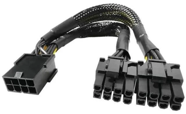 Alt view image 7 of 13 - Pure Copper 8-Pin to Dual 8-Pin GPU Power Splitter Cable, Female to Male Graphics Card Power Extension Adapter Cord