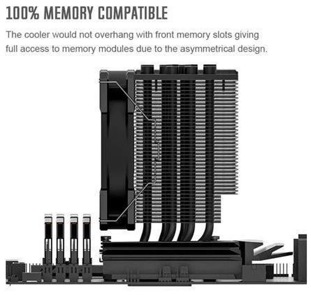 Alt view image 12 of 14 - ID-COOLING SE-226-XT Black CPU Cooler LGA1700 CPU Air Cooler 6 Heatpipes All-Black CPU Fan 120mm PWM Fan, Intel/AMD