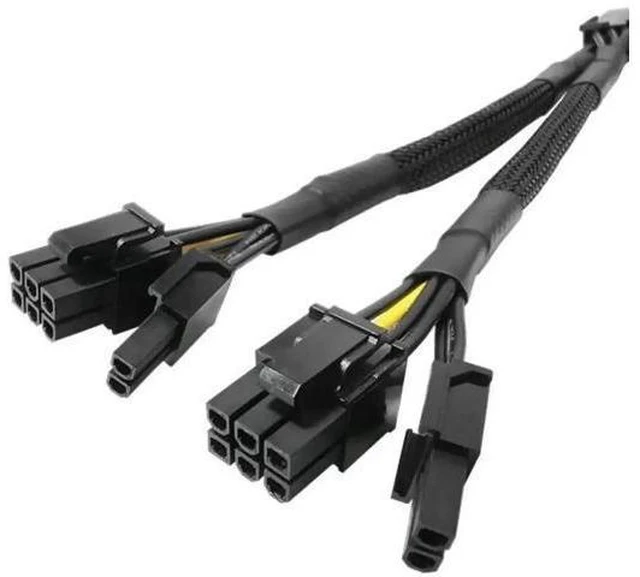 Alt view image 12 of 13 - Pure Copper 8-Pin to Dual 8-Pin GPU Power Splitter Cable, Female to Male Graphics Card Power Extension Adapter Cord