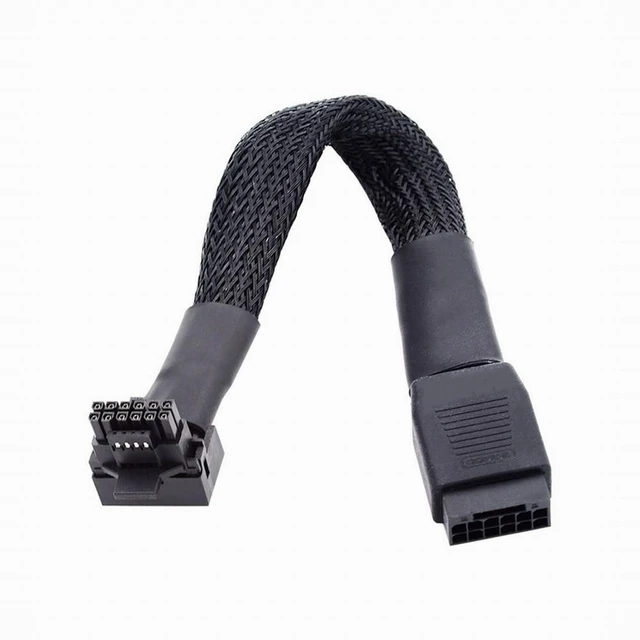 Alt view image 8 of 14 - 12VHPWR ATX3.0 PCI-E 5.0 Power Modular Cable Male to Female Up Angled 90 Degree Extension for 3080 3090TI PSU 16Pin 12+4P Graphics Card