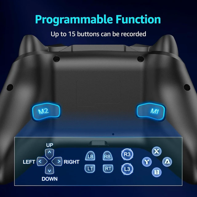 Alt view image 8 of 10 - CM617 Wireless Controller Hall Joystick, 6-Axis Gyro, Turbo, Programmable, 11 RGB Modes, for Switch/PC/Android/iOS