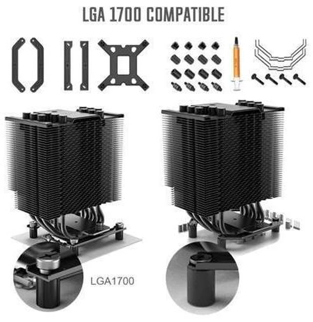 Alt view image 13 of 14 - ID-COOLING SE-226-XT Black CPU Cooler LGA1700 CPU Air Cooler 6 Heatpipes All-Black CPU Fan 120mm PWM Fan, Intel/AMD