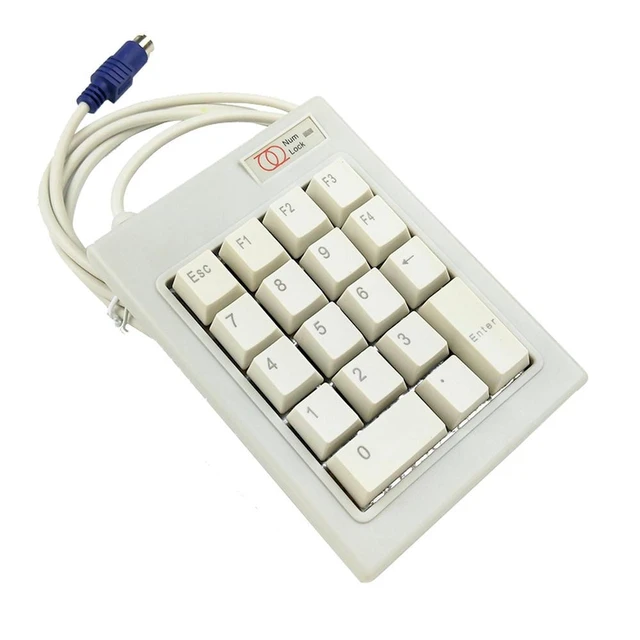 Alt view image 2 of 2 - 18 Keys PS/2 ESC Key Wired Mechanical Password Finance Number Numberic Keypad Keyboard F1 F2 F3 F4 DELETE KEY
