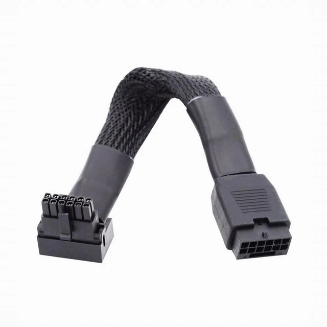 Alt view image 8 of 14 - 12VHPWR ATX3.0 PCI-E 5.0 Power Modular Cable Male to Female Down Angled 90 Degree Extension for 3080 3090TI PSU 16Pin 12+4P Graphics Card