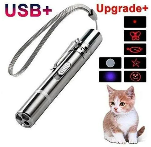 Alt view image 6 of 10 - Laser Pet Cat Toy 5MW Red Dot Laser Light Toy Creative Laser Sight Pointer Laser Pen Interactive Toy LED USB UV Flashlight