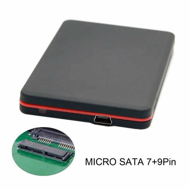 Alt view image 10 of 10 - USB2.0 480Mbps to 1.8 inch Micro SATA 16pin 7+9 SSD HDD External Hard Disk Enclosure