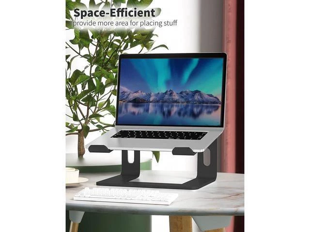 Alt view image 13 of 14 - Laptop Stand, Ergonomic Aluminum Laptop Mount Computer Stand for Desk, Detachable Laptop Riser Notebook Stand Compatible with MacBook Air Pro, Dell XPS, More 10-16" Laptops(Black)