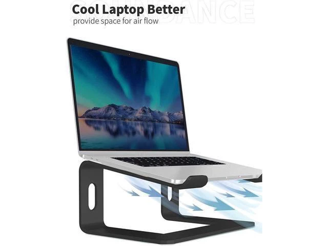 Alt view image 14 of 14 - Laptop Stand, Ergonomic Aluminum Laptop Mount Computer Stand for Desk, Detachable Laptop Riser Notebook Stand Compatible with MacBook Air Pro, Dell XPS, More 10-16" Laptops(Black)