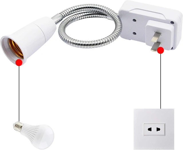 Alt view image 11 of 14 - E27/E26 Socket Adapter with On/Off Switch Light Lamp Bulb 360 Degrees Flexible Aluminum Wire Gooseneck US Plug for Night Light Grow Lights Desk Lamp Bulb (White)
