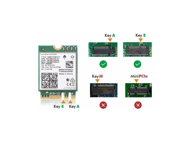 Alt view image 16 of 20 - M.2 Desktop Kit Intel AX210 Dual Band wifi Card Wi-Fi 6E AX210NGW M.2 Wifi Bluetooth 5.2 card Wireless Network 802.11ax Adapter for Windows 10