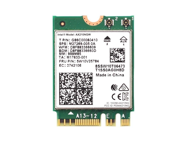 Alt view image 18 of 20 - M.2 Desktop Kit Intel AX210 Dual Band wifi Card Wi-Fi 6E AX210NGW M.2 Wifi Bluetooth 5.2 card Wireless Network 802.11ax Adapter for Windows 10