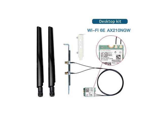 Alt view image 20 of 20 - M.2 Desktop Kit Intel AX210 Dual Band wifi Card Wi-Fi 6E AX210NGW M.2 Wifi Bluetooth 5.2 card Wireless Network 802.11ax Adapter for Windows 10